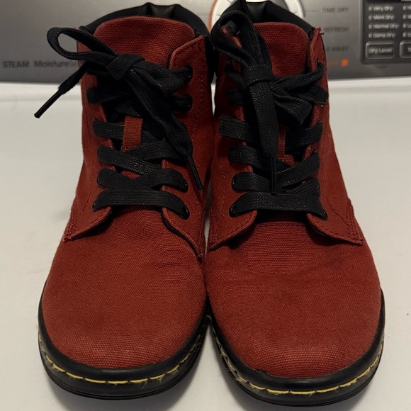 DR MARTENS Maelly Women's Lightweight Canvas Maroon Red Sneaker Boots Size 7 - Picture 2 of 12